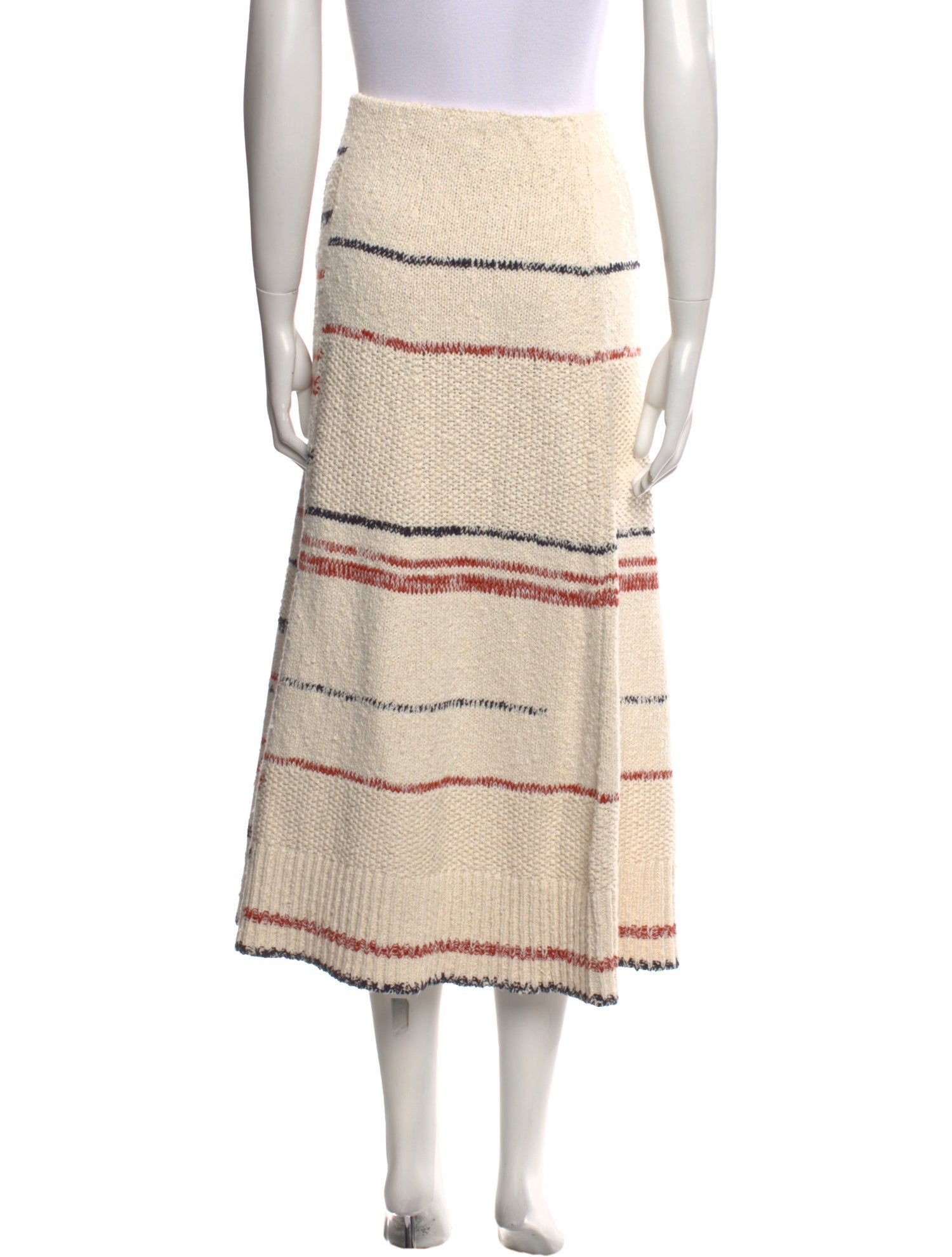 ME+EM Striped Midi Length Skirt